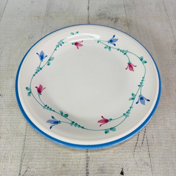 Savoir Vivre PORTOFINO BLUE JF 036 Pink Blue Flowers Ceramic Salad Plates Set 4 - Picture 6 of 16